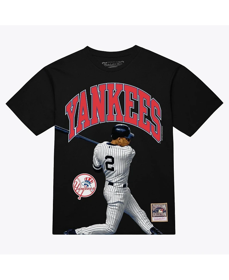 Mitchell & Ness Men's Derek Jeter Black New York Yankees Photo Arch Player Graphic T-Shirt