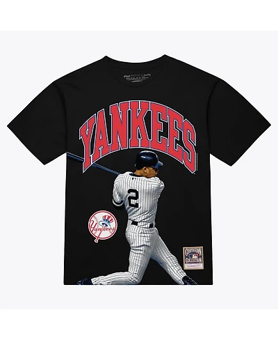 Mitchell & Ness Men's Derek Jeter Black New York Yankees Photo Arch Player Graphic T-Shirt