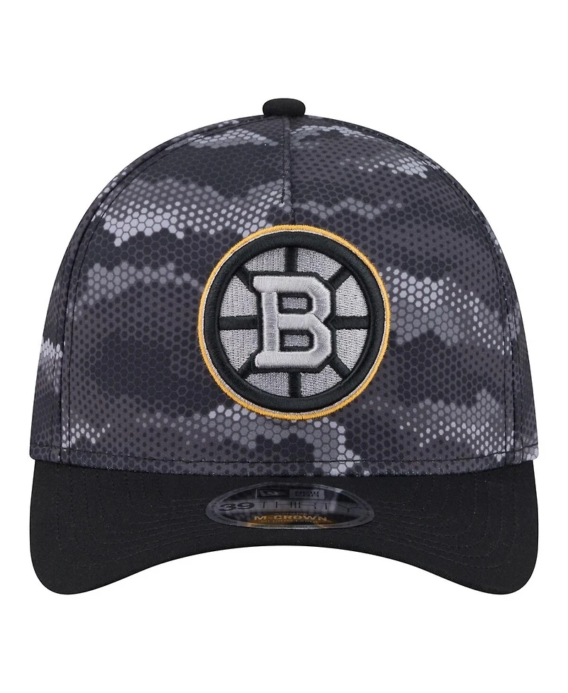 New Era Men's Black Boston Bruins Zero Dark 39THIRTY Flex Hat