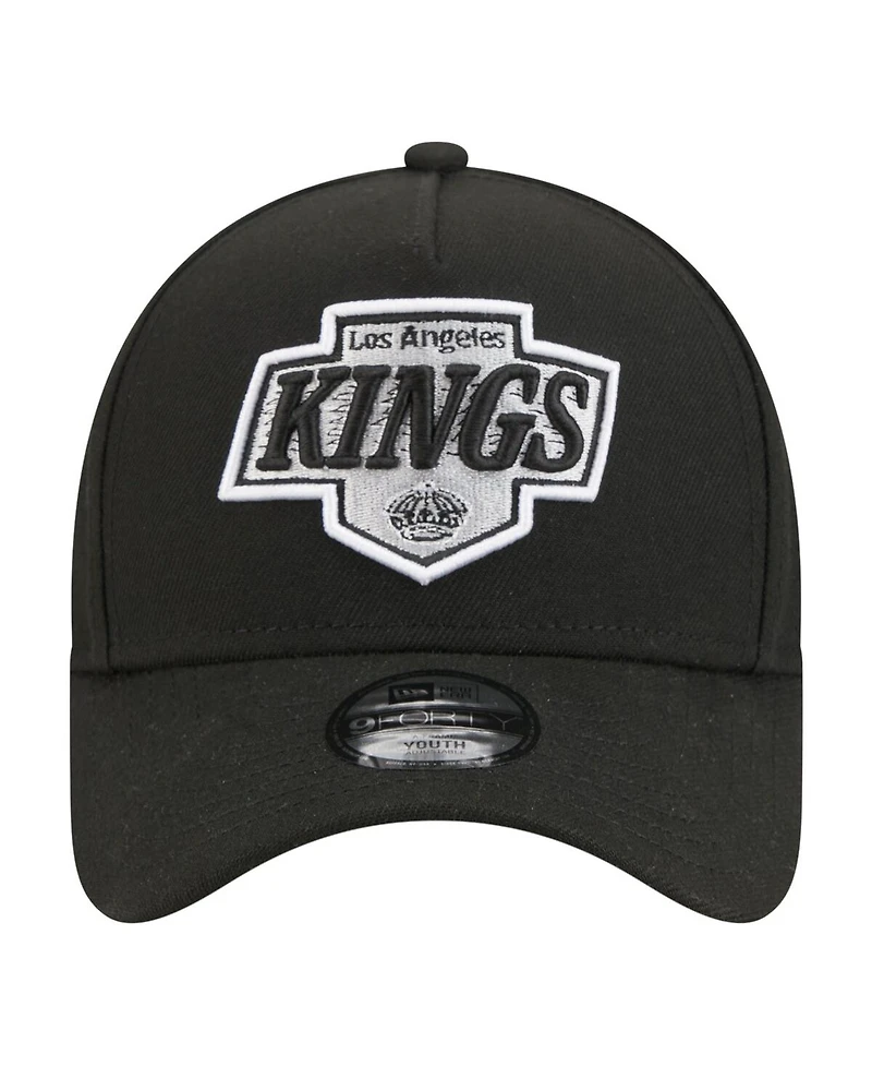 New Era Big Boys and Girls Black Los Angeles Kings 9FORTY A-Frame Adjustable Hat