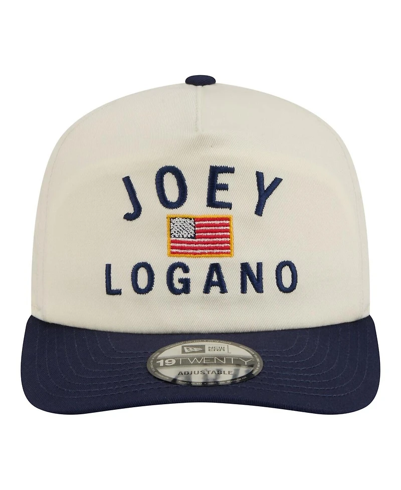 New Era Men's Cream/Navy Joey Logano Flag 19TWENTY Adjustable Hat
