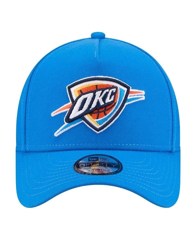 New Era Big Boys and Girls Blue Oklahoma City Thunder 9FORTY A-Frame Adjustable Hat