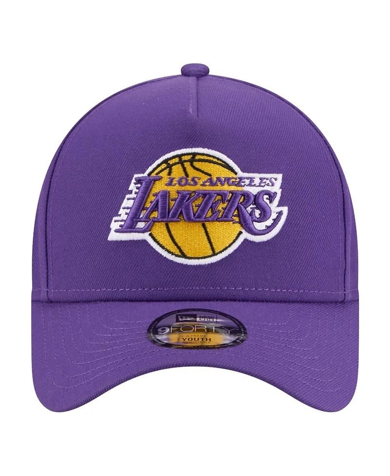 New Era Big Boys and Girls Purple Los Angeles Lakers 9FORTY A-Frame Adjustable Hat