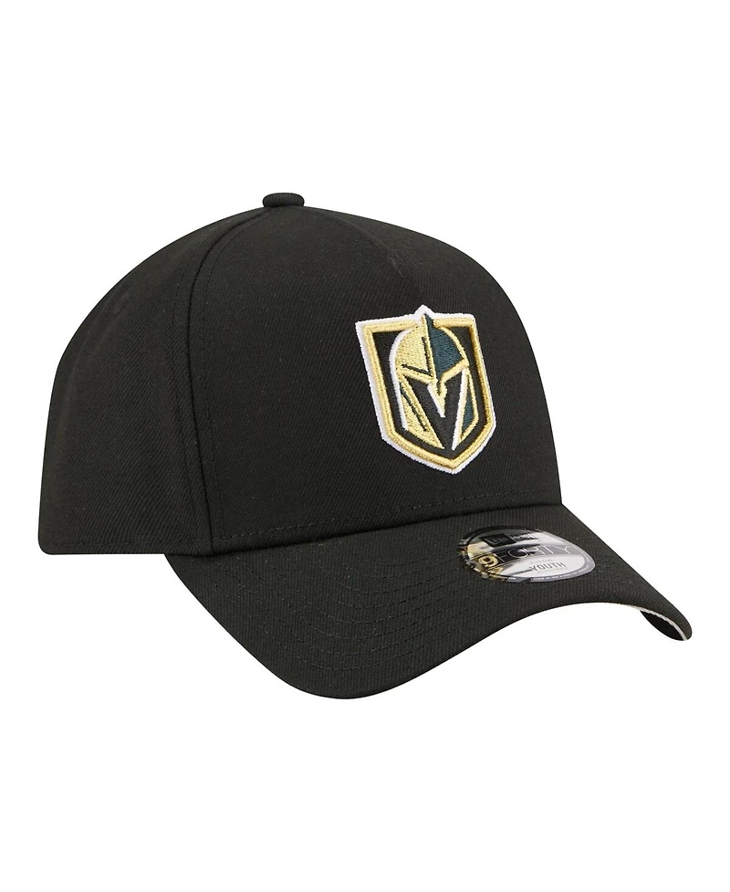 New Era Big Boys and Girls Black Vegas Golden Knights 9FORTY A-Frame Adjustable Hat