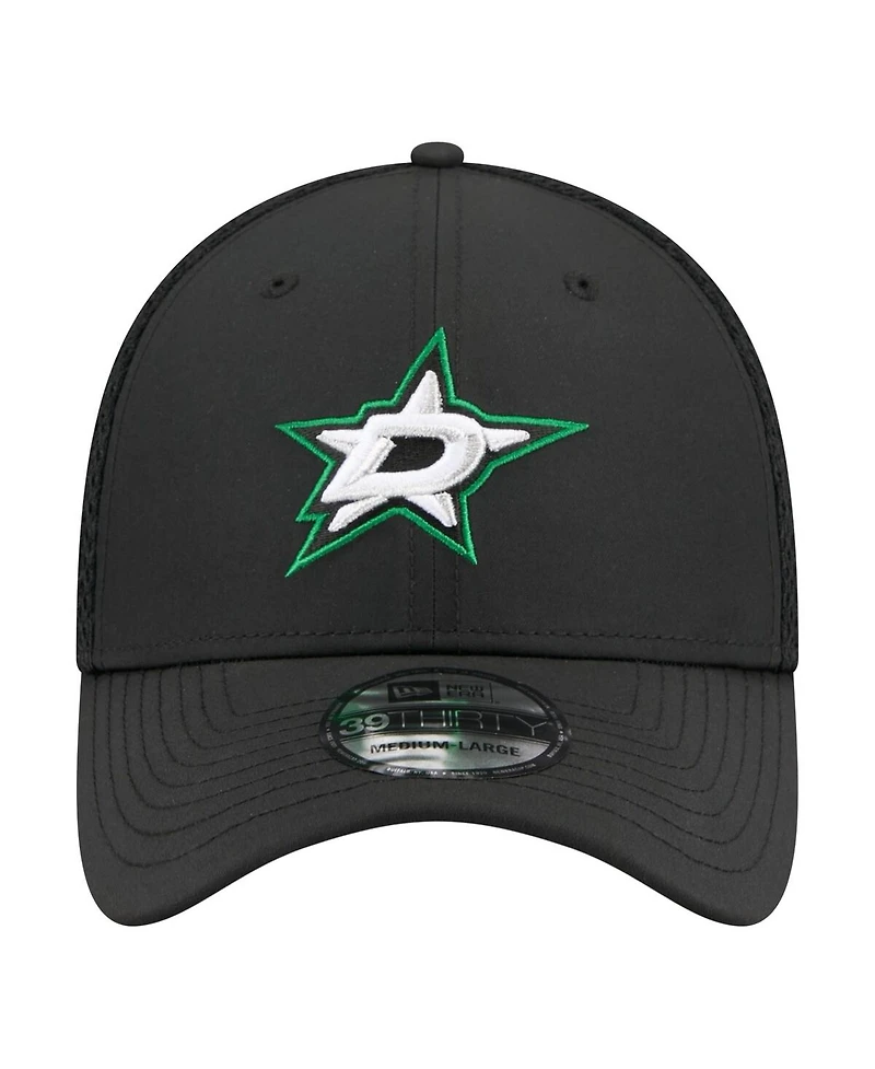 New Era Men's Black Dallas Stars Logo 39THIRTY Flex Hat