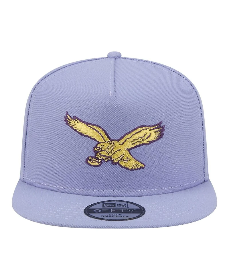 New Era Men's Lavender Philadelphia Eagles Bloom A-Frame 9FIFTY Snapback Hat