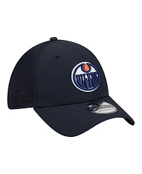 New Era Men's Navy Edmonton Oilers Logo 39THIRTY Flex Hat