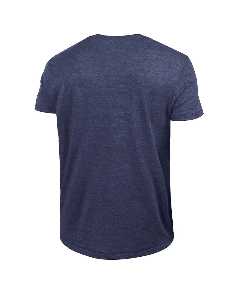 Champion Men's Navy New York Yankees Cooperstown Wordmark Lockup Tri-Blend T-Shirt