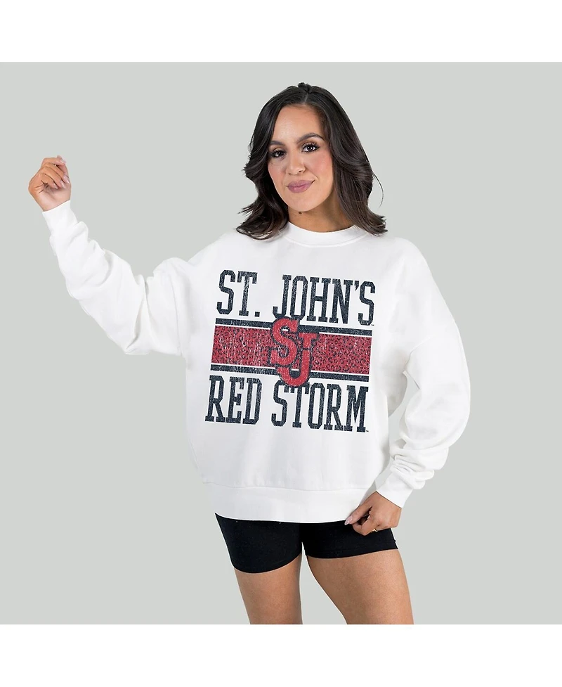Gameday Couture Women's White St. John's Red Storm Fair Catch Pullover Sweatshirt
