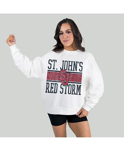 Gameday Couture Women's White St. John's Red Storm Fair Catch Pullover Sweatshirt