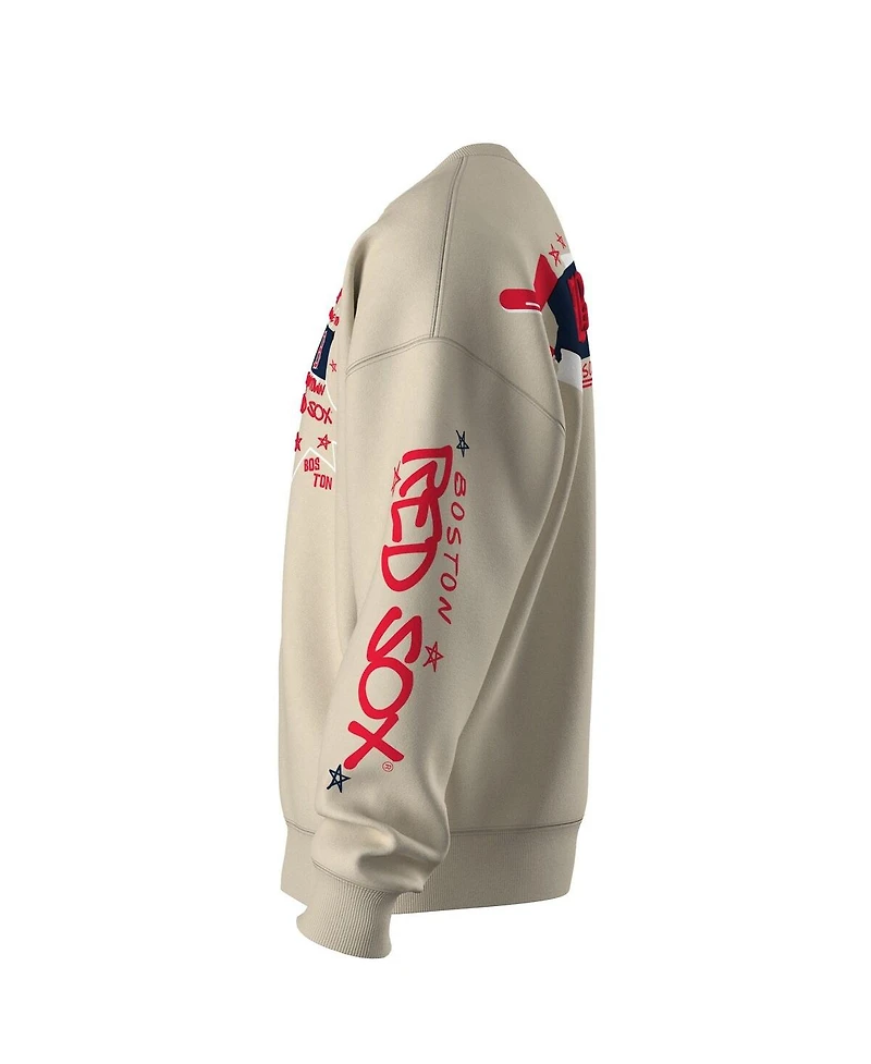 Fanatics Women's Beige Boston Red Sox Graffiti Fleece Sweatshirt