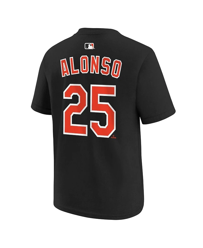 Nike Big Boys and Girls Pete Alonso Black Baltimore Orioles Name Number T-Shirt