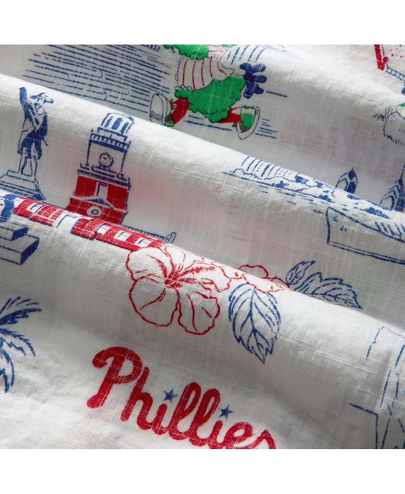 Reyn Spooner Men's White Philadelphia Phillies Scenic Tri-Blend Button-Down Shirt