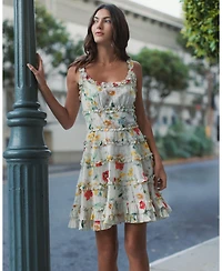 Mac Duggal Women's Ruffle Floral Sweetheart Neck Mini Dress