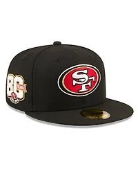 New Era Men's Black San Francisco 49ers 80th Anniversary 59FIFTY Fitted Hat