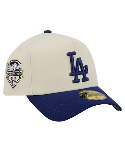 New Era Men's Cream/Royal Los Angeles Dodgers Chrome A-Frame 59FORTY Adjustable Hat