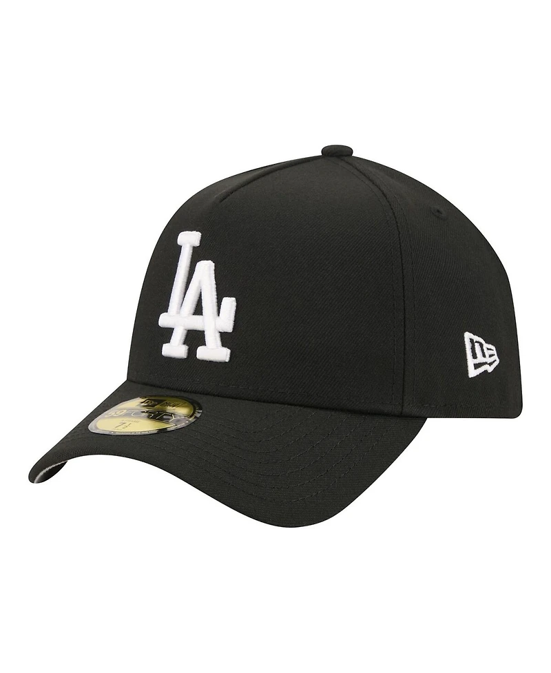 New Era Men's Black Los Angeles Dodgers A-Frame 59FORTY Fitted Hat