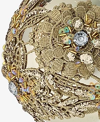 Holiday Lane Gilded Glamour Floral Pattern Ball Ornament, Macy's Exclusive