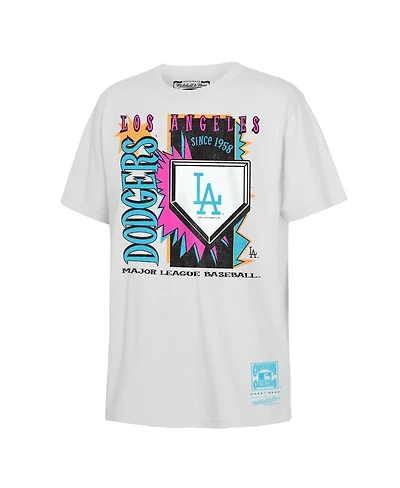 Mitchell & Ness Big Boys and Girls White Los Angeles Dodgers Cooperstown Neon Field Shock T-Shirt