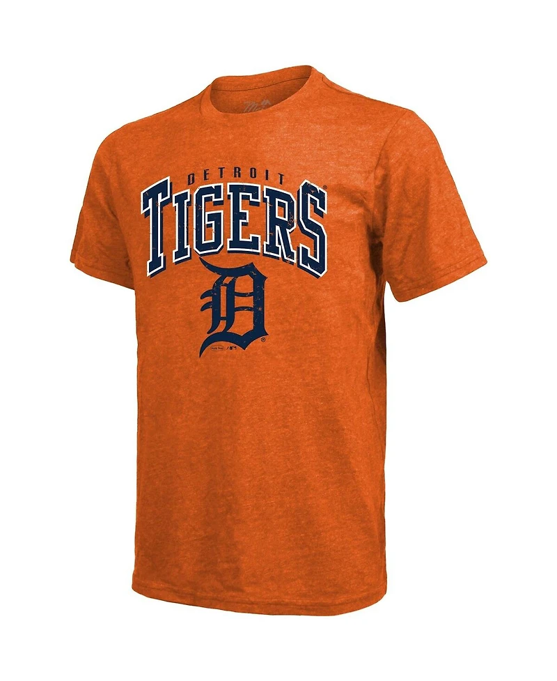 Majestic Threads Men's Tarik Skubal Orange Detroit Tigers Triblend Name and Number T-Shirt