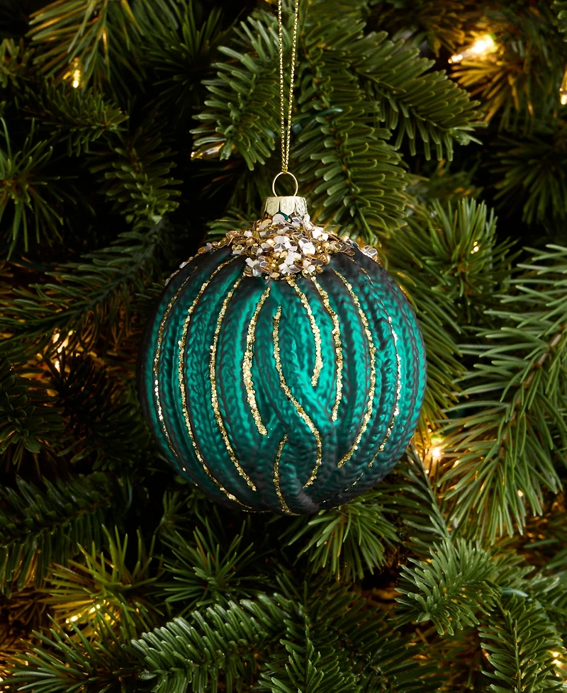 Holiday Lane Holiday Toile Embellished Ball Ornament, Macy's Exclusive