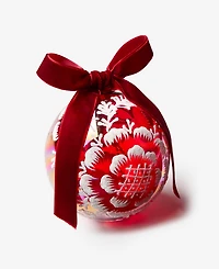 Holiday Lane Holiday Toile Floral Pattern Ball Ornament, Macy's Exclusive