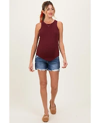 Pinkblush Maternity Navy Distressed Fringe Hem Shorts