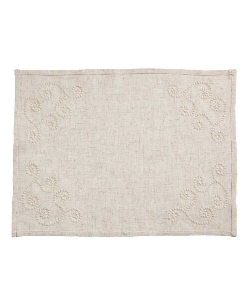 Saro Lifestyle Swirl Embroidered Placemats, Set of 4