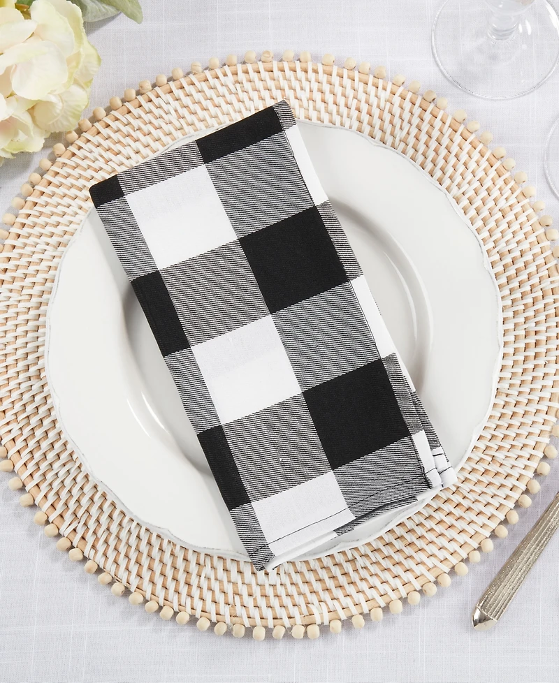 Saro Lifestyle Buffalo Plaid Blend Table Napkins, Set of 4