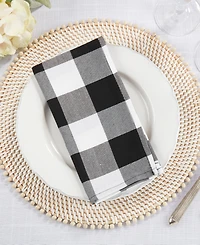 Saro Lifestyle Buffalo Plaid Blend Table Napkins, Set of 4