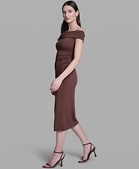 Bcbg Women's Off-the-Shoulder Midi Dress