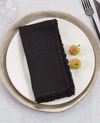 Saro Lifestyle Pomponin Pompom Dinner Napkins, Set of 4