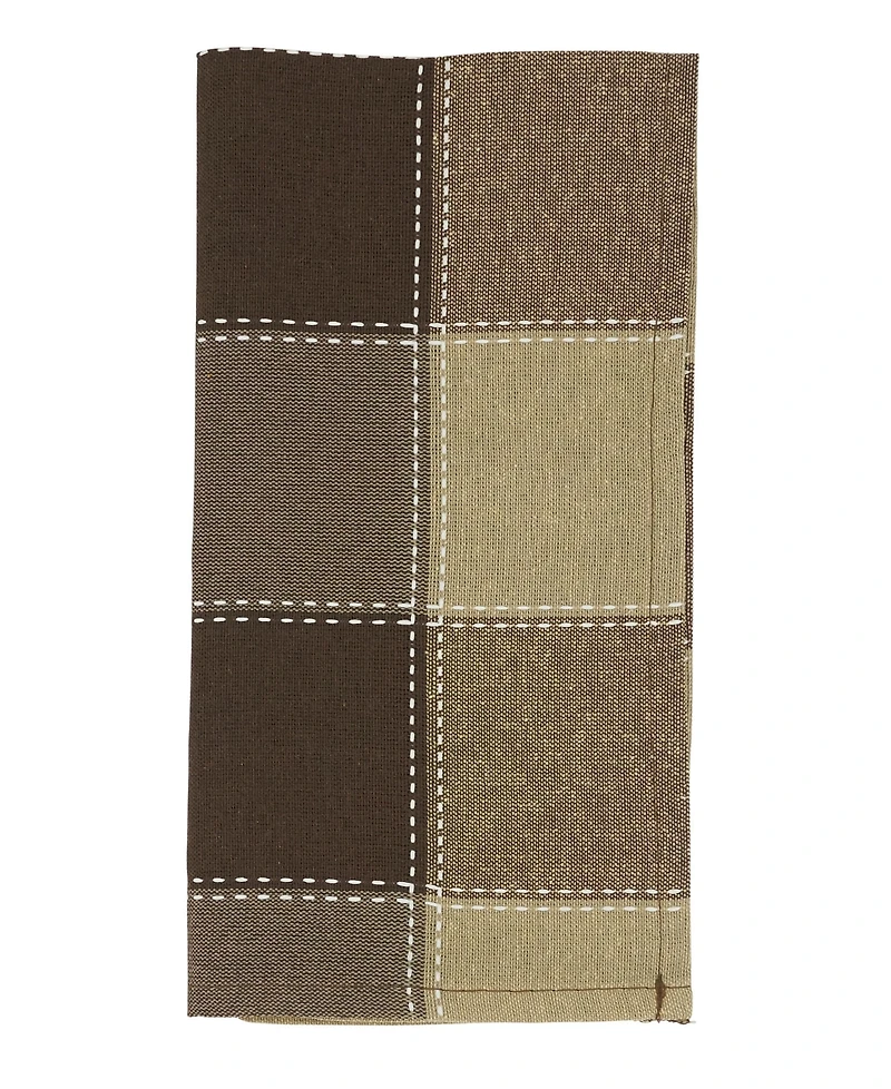 Saro Lifestyle Stitched Plaid Design Napkins, Set of 4