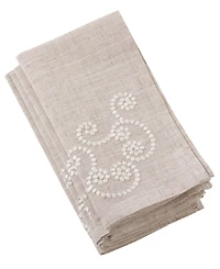 Saro Lifestyle Embroidered Swirl Design Napkins, Set of 4