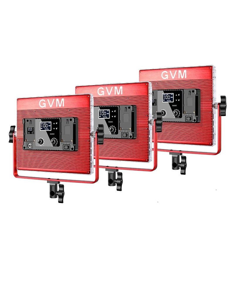 Gvm 1200D 50W Bi-Color Rgb Studio Soft Led Panel 3-Light Kit