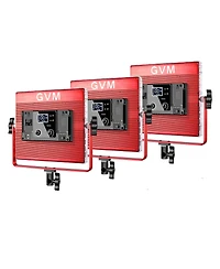 Gvm 1200D 50W Bi-Color Rgb Studio Soft Led Panel 3-Light Kit