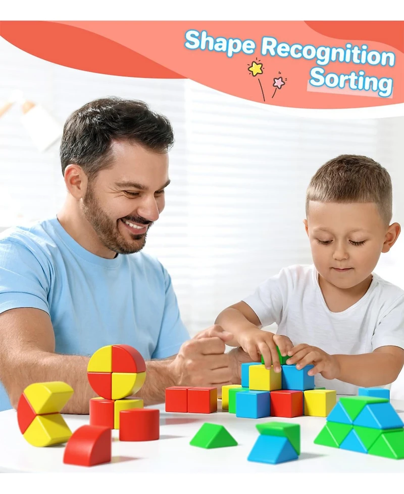 Gnuadz 1.34inches Magnetic Blocks Alphabet Number Animal Building Toys