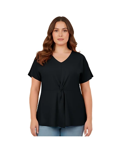 Avenue Women's Plus Audrey Twist Knot Top