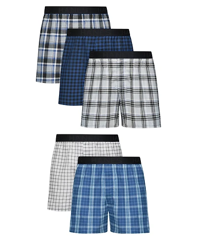 Hanes Men's Ultimate Woven Boxers, 5-Pack