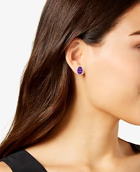 Macy's Peridot (1-1/2 ct. t.w.) Stud Earrings Sterling Silver (Also Available Amethyst, Blue Topaz, Garnet, & Citrine)