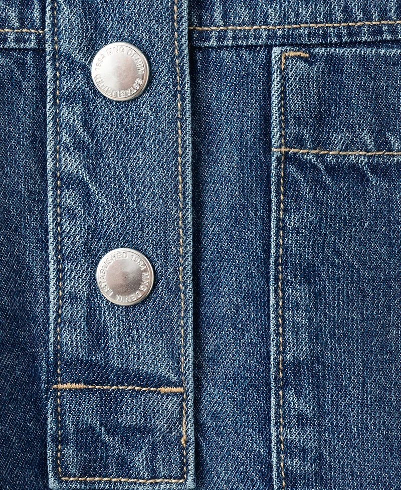 Mango Women's Pockets Denim Blouse