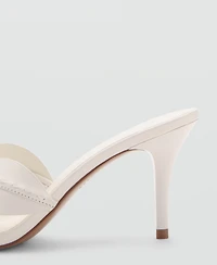 Mango Women's Flower Heel Leather Sandals