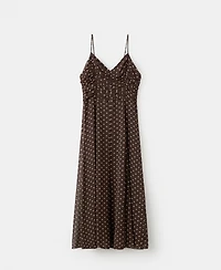 Mango Women's Gathered Neckline Polka Dot Dress
