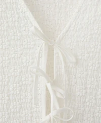 Mango Women's Bows Floral Embroidery Blouse