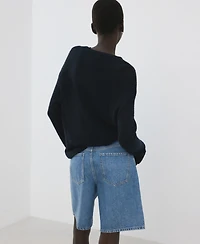 Mango Women's High-Waist Straight-Fit Denim Shorts