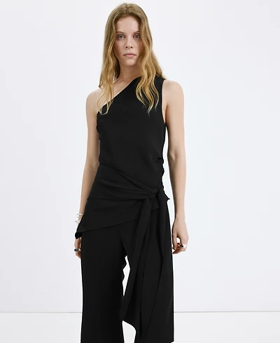 Mango Women's Bow Asymmetrical Jumpsuit
