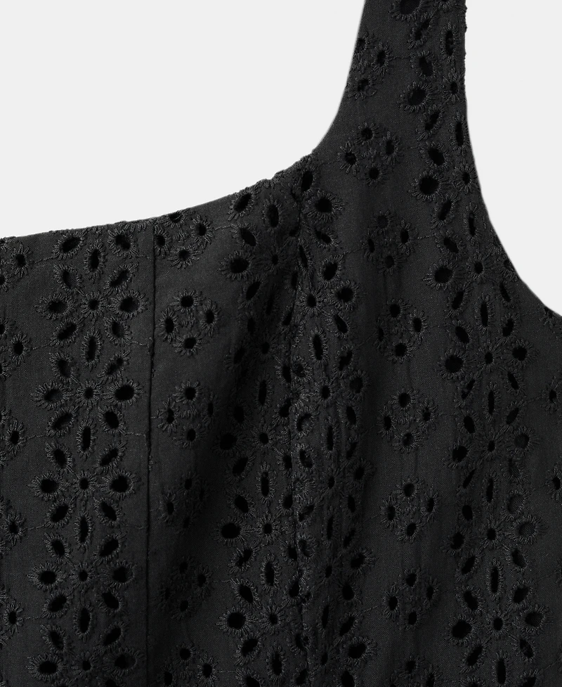 Mango Women's Embroidered Openwork A-Line Dress