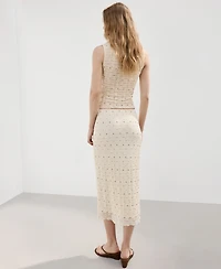 Mango Women's Studs Midi Skirt