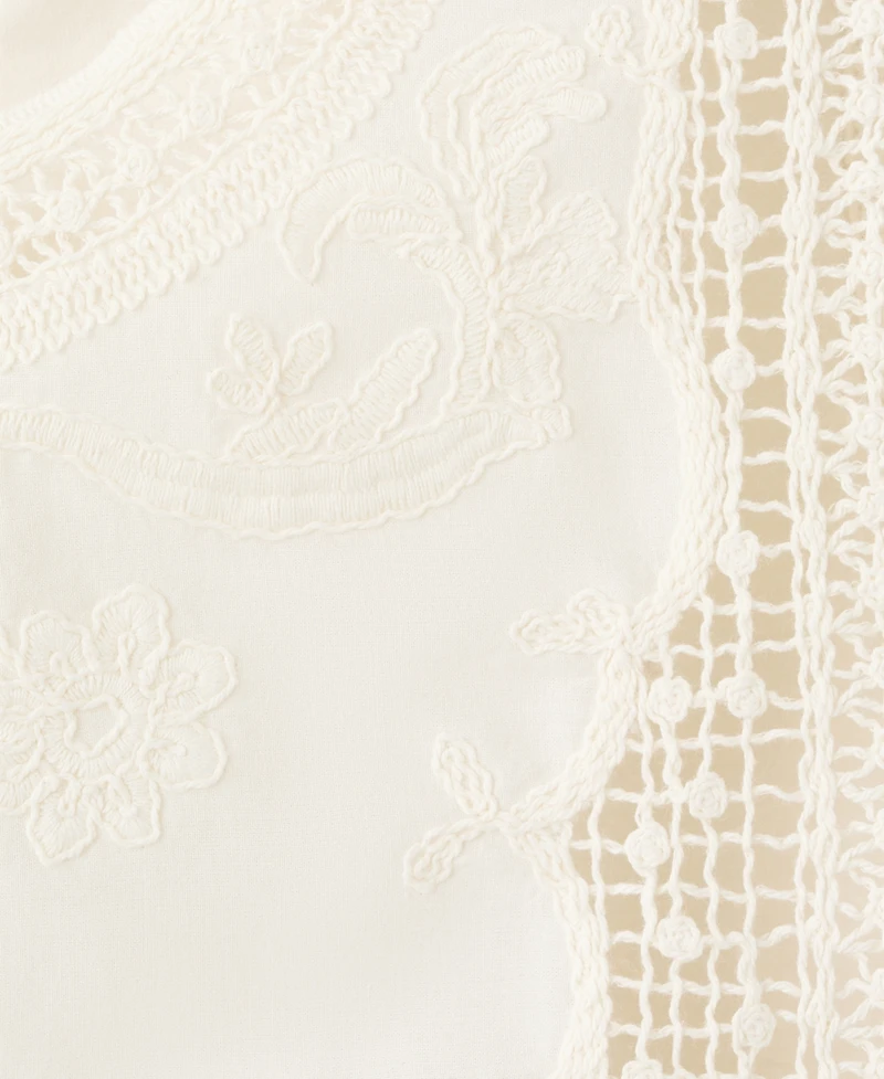 Mango Women's Embroidered Details Cotton Top