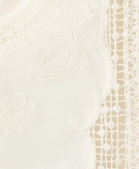 Mango Women's Embroidered Details Cotton Top